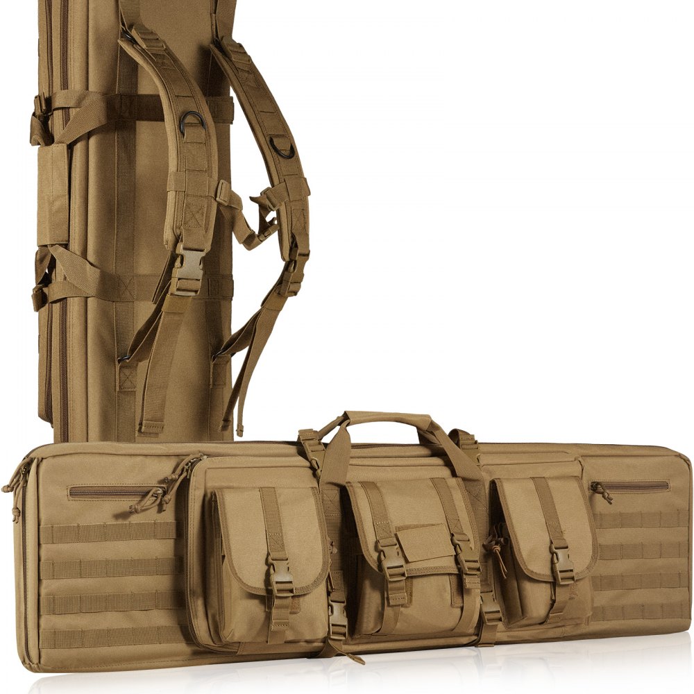 VEVOR Tactical Range Bag 42 inch Tactical Double Bag Soft Outdoor Tactical Case with Lockable Zipper Portable Handle & Shoulder Strap 3 Large