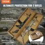VEVOR Rifle Bag, 42 inch Tactical Double Long Gun Bag, Soft Rifle Case with Lockable Zipper, Portable Handle & Shoulder Strap, 3 Large Storage Pockets Rifle Case for Two 40" Rifles & 2 Pistols, Brown
