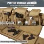 VEVOR Rifle Bag, 42 inch Tactical Double Long Gun Bag, Soft Rifle Case with Lockable Zipper, Portable Handle & Shoulder Strap, 3 Large Storage Pockets Rifle Case for Two 40" Rifles & 2 Pistols, Brown