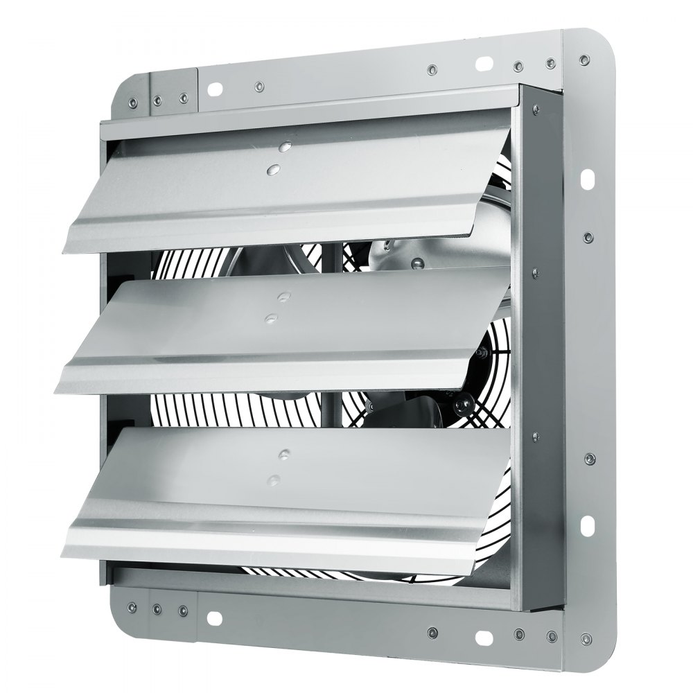 VEVOR Shutter Exhaust Fan, 356 mm High-speed 1400RPM 994 CFM, Aluminum Wall Mount Attic Fan with AC-motor, Ventilation and Cooling for Greenhouses, Garages, Sheds, Shops