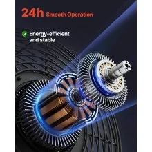 VEVOR 18 in Shutter Exhaust Fan Wall Mount 2200 CFM for Shed