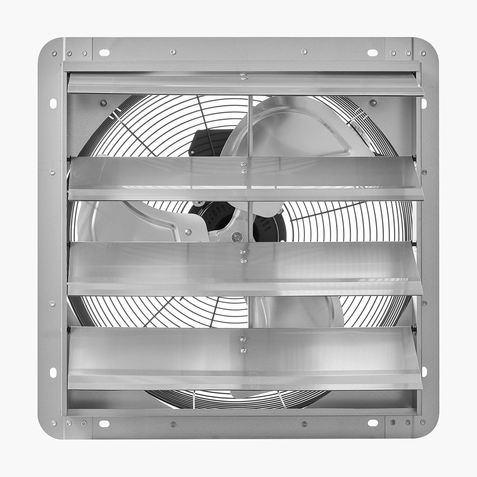 VEVOR 18 inch Shutter Exhaust Fan, Wall Mounted Attic Vent Fan with 2200 CFM Airflow, AC Motor, Heavy-duty Steel Construction, Low Noise for Shed, Garage, Greenhouse Ventilation Cooling, Silver