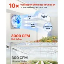 VEVOR 20 in Shutter Exhaust Fan Wall Mount 3000 CFM for Shed