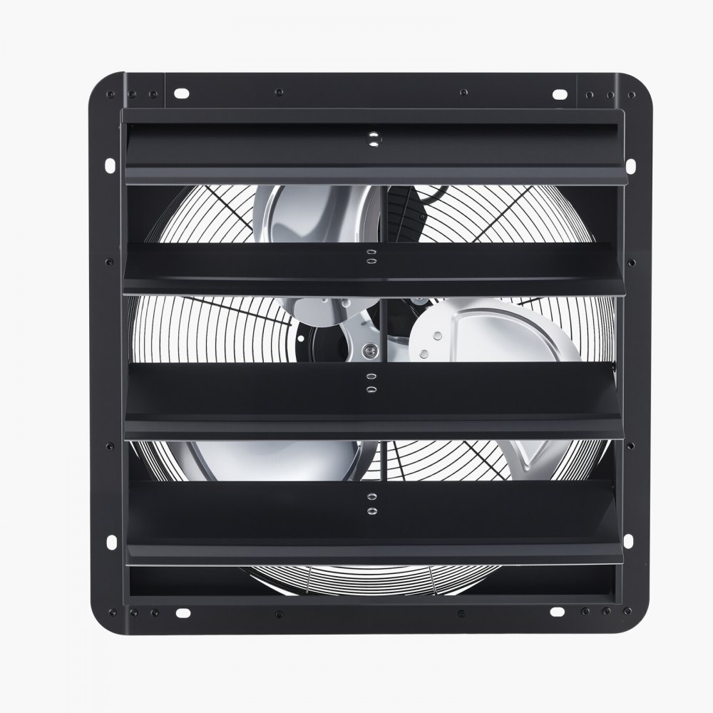 VEVOR Ventilador de escape de 18 pulgadas con persianas, ventilador de ventilación de ático de pared con controlador de velocidad variable, 2200 CFM, motor de CA, acero resistente, bajo nivel de ruido para cobertizos, garajes e invernaderos, color negro