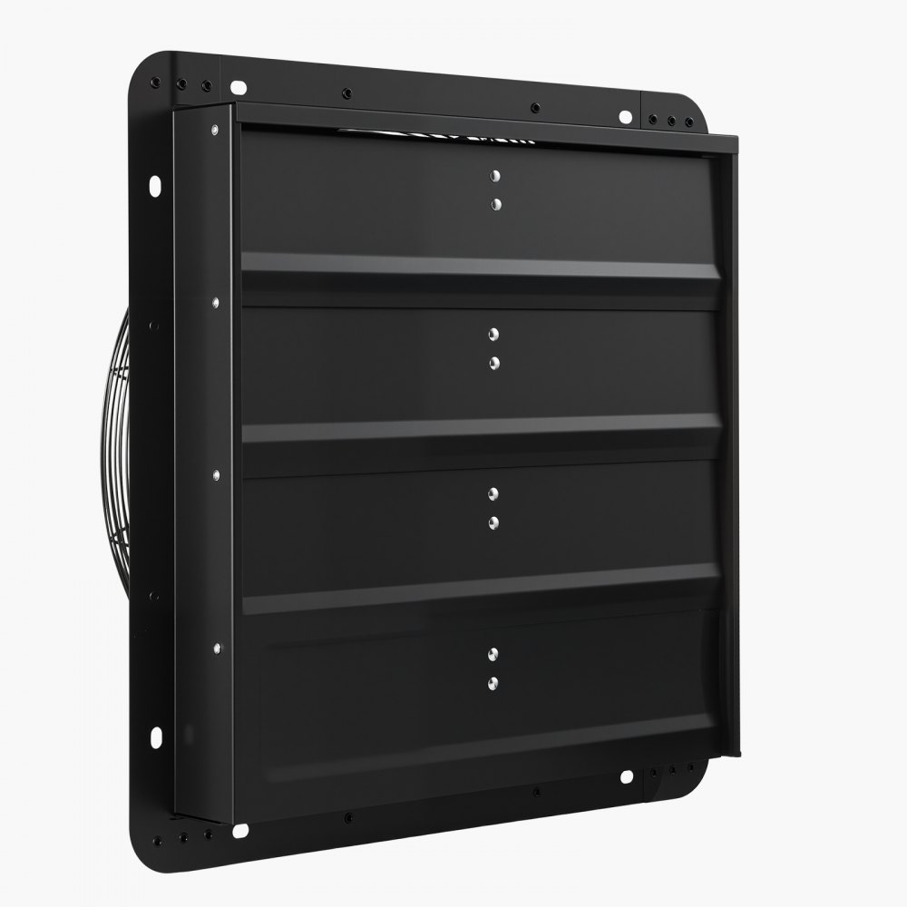 VEVOR Ventilador de escape de 18 pulgadas con persianas, ventilador de ventilación de ático de pared con controlador de velocidad variable, 2200 CFM, motor de CA, acero resistente, bajo nivel de ruido para cobertizos, garajes e invernaderos, color negro