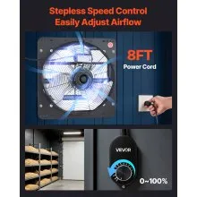 VEVOR 18 in Shutter Exhaust Fan with Speed Controller Wall Mount for Shed