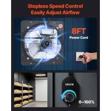 VEVOR 12 in Shutter Exhaust Fan with Speed Controller Wall Mount for Shed