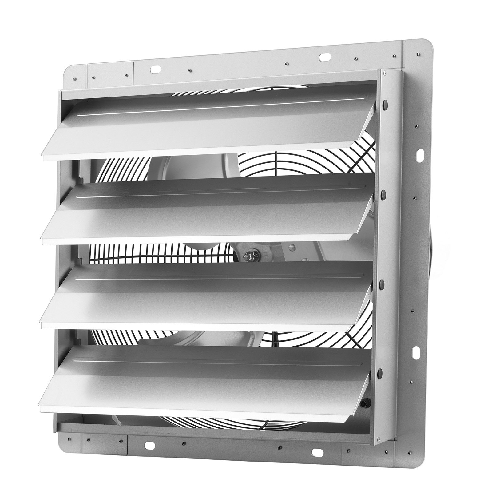 VEVOR Shutter Exhaust Fan 413 mm Wall Mounted Automatic Louvers Silver, Sturdy Steel Housing, 2270 CFM Low Noise, AC Motor, Ventilation and Cooling for Attic, Garage, Barn, Greenhouse, Workshop