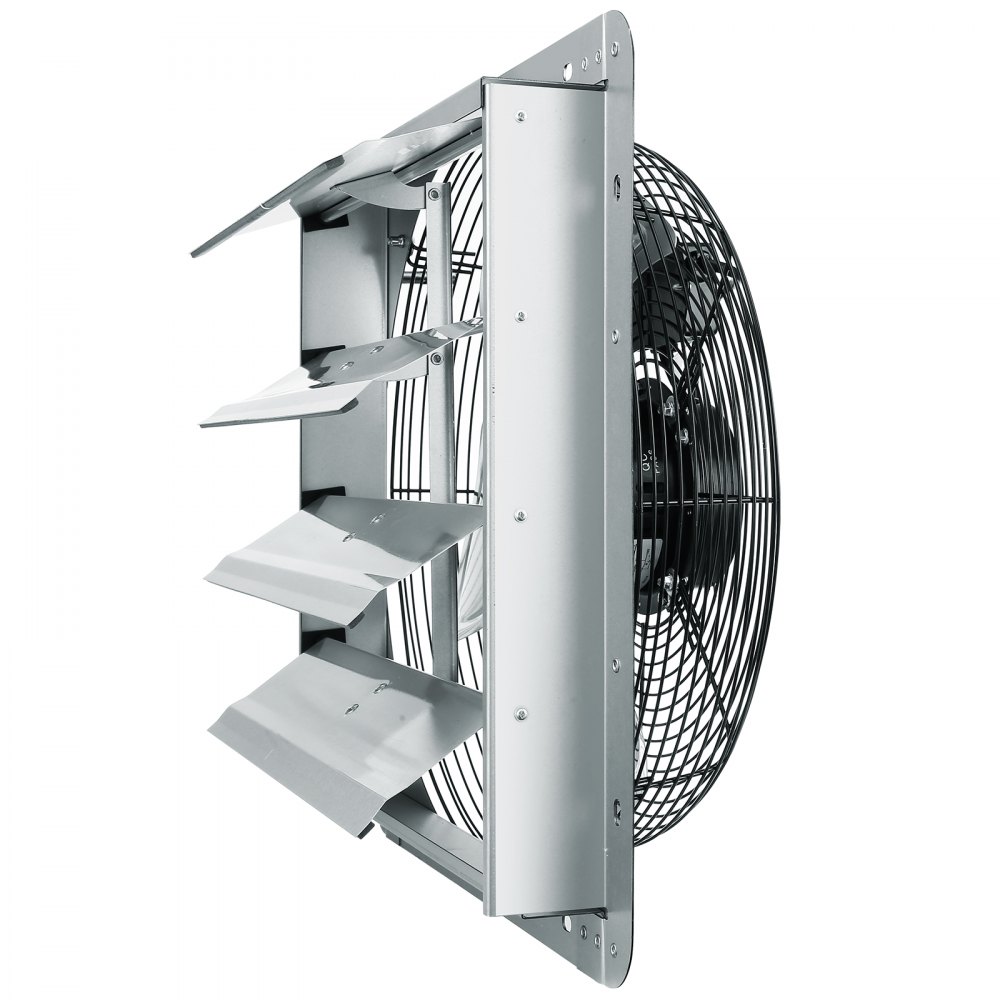 VEVOR 16'' Shutter Exhaust Fan, High-speed 2000 CFM, Aluminum Wall Mount Attic Fan with AC-motor, Ventilation and Cooling for Greenhouses, Garages, Sheds, Shops, FCC