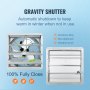 VEVOR Shutter Exhaust Fan, 16'' with Speed Controller, AC-motor, 2000 CFM, No Assembly Required Wall Mount Attic Fan, Ventilation and Cooling for Greenhouses, Garages, Sheds, FCC Listed