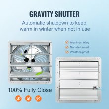VEVOR 16'' Shutter Exhaust Fan, High-speed 2000 CFM, Aluminum Wall Mount Attic Fan with AC-motor, Ventilation and Cooling for Greenhouses, Garages, Sheds, Shops, FCC