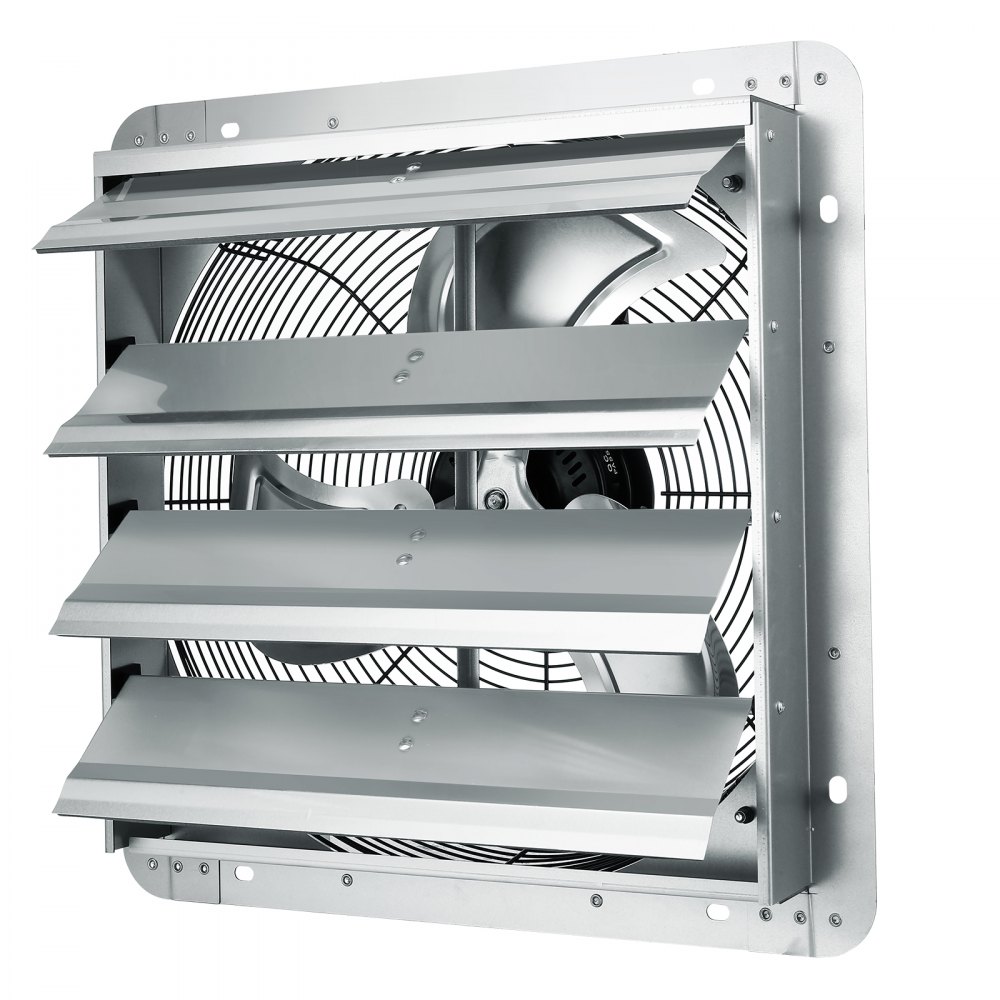 VEVOR Shutter Exhaust Fan, 406 mm High-speed 1400RPM 1506 CFM, Aluminum Wall Mount Attic Fan with AC-motor, Ventilation and Cooling for Greenhouses, Garages, Sheds, Shops