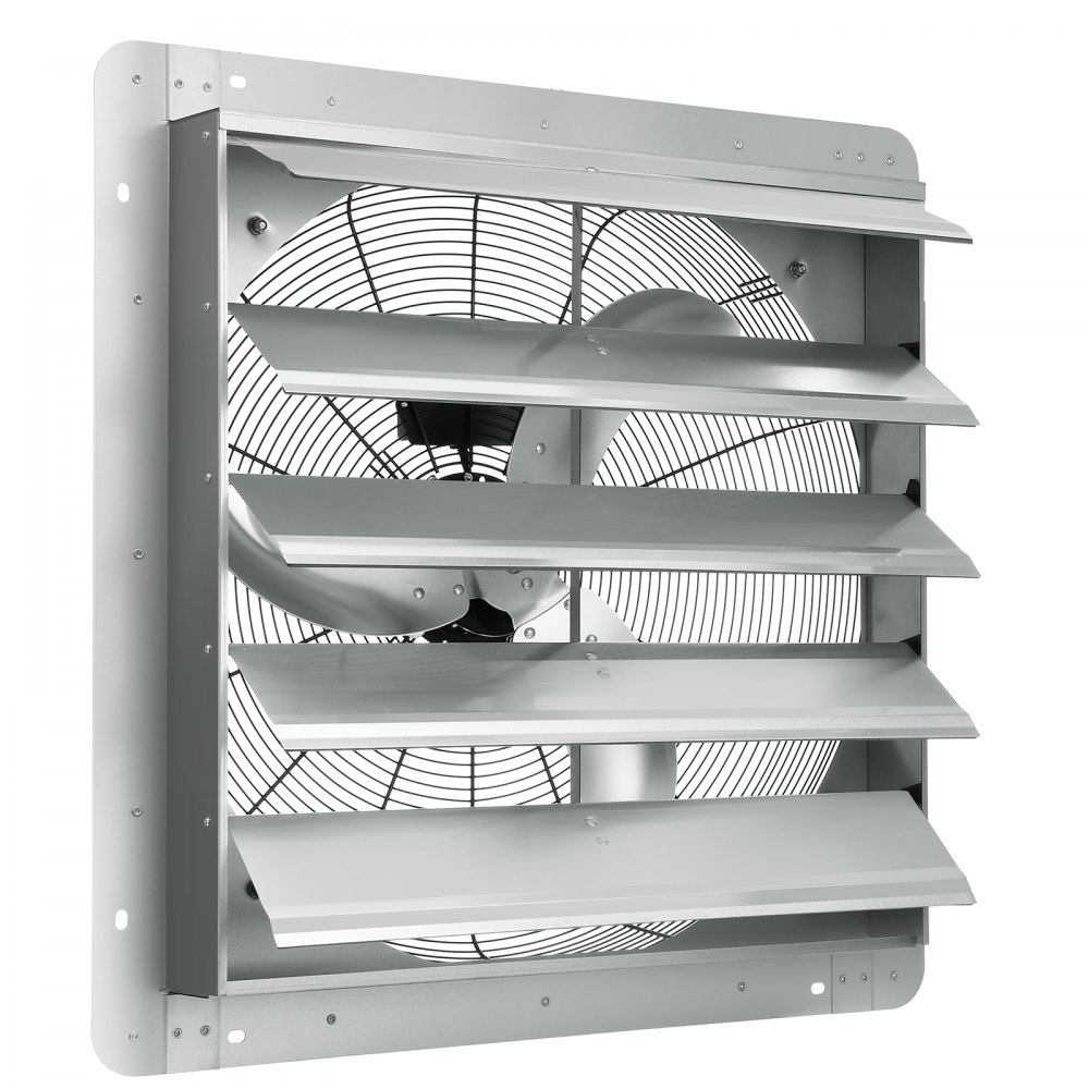 VEVOR shutter exhaust fan with metal blades and protective grille for ventilation.