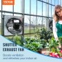 VEVOR 24'' Shutter Exhaust Fan, High-speed 3320 CFM, Aluminum Wall Mount Attic Fan with AC-motor, Ventilation and Cooling for Greenhouses, Garages, Sheds, Shops, FCC