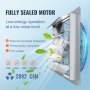 VEVOR shutter exhaust fan with fully sealed motor for low-energy, low-noise operation, 2892 cfm.