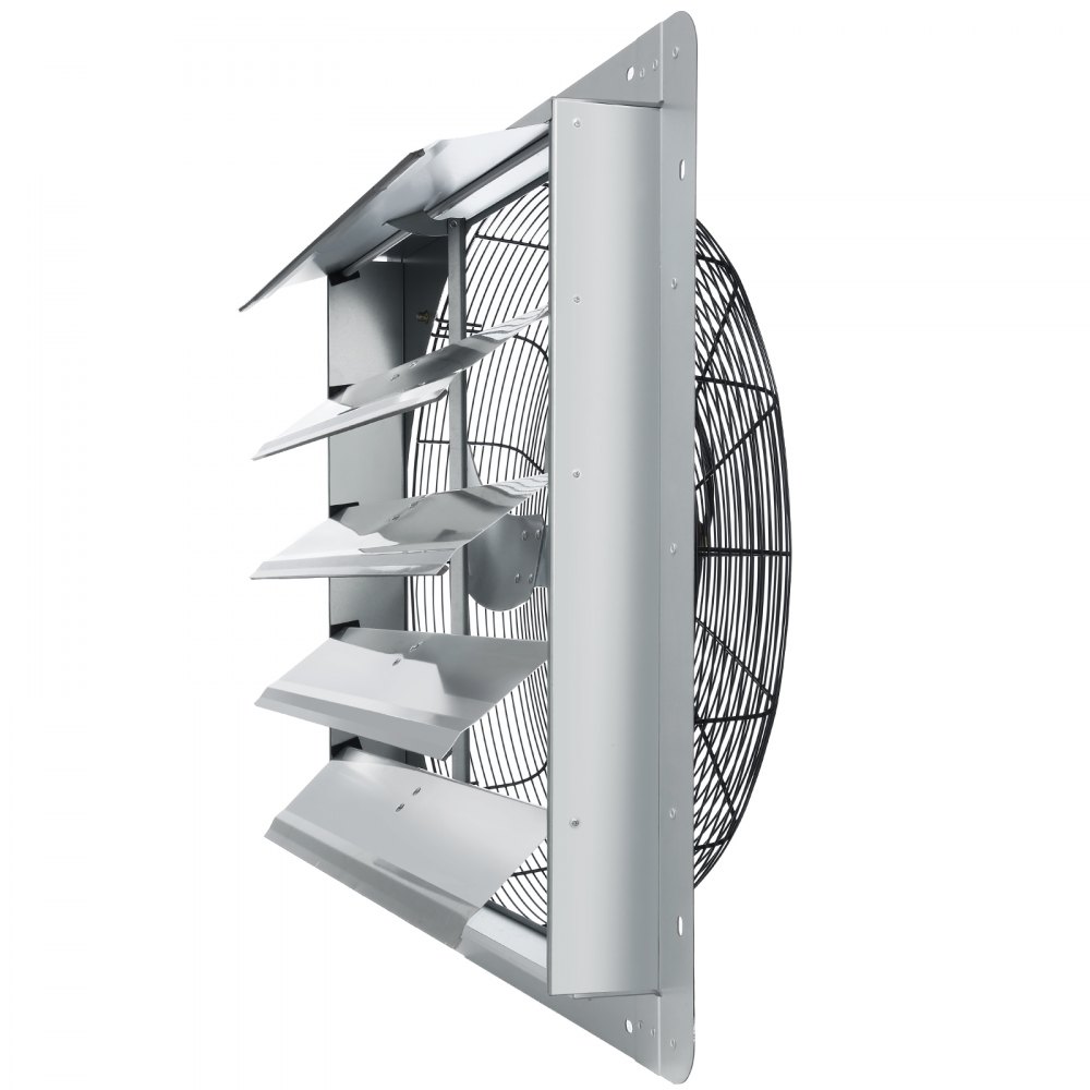 VEVOR Shutter Exhaust Fan, 610 mm High-speed 1400RPM 2892 CFM, Aluminum Wall Mount Attic Fan with AC-motor, Ventilation and Cooling for Greenhouses, Garages, Sheds, Shops