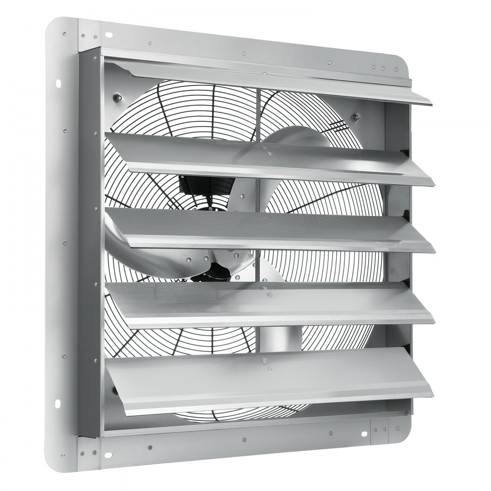 VEVOR Shutter Exhaust Fan, 610 mm High-speed 1400RPM 2892 CFM, Aluminum Wall Mount Attic Fan with AC-motor, Ventilation and Cooling for Greenhouses, Garages, Sheds, Shops