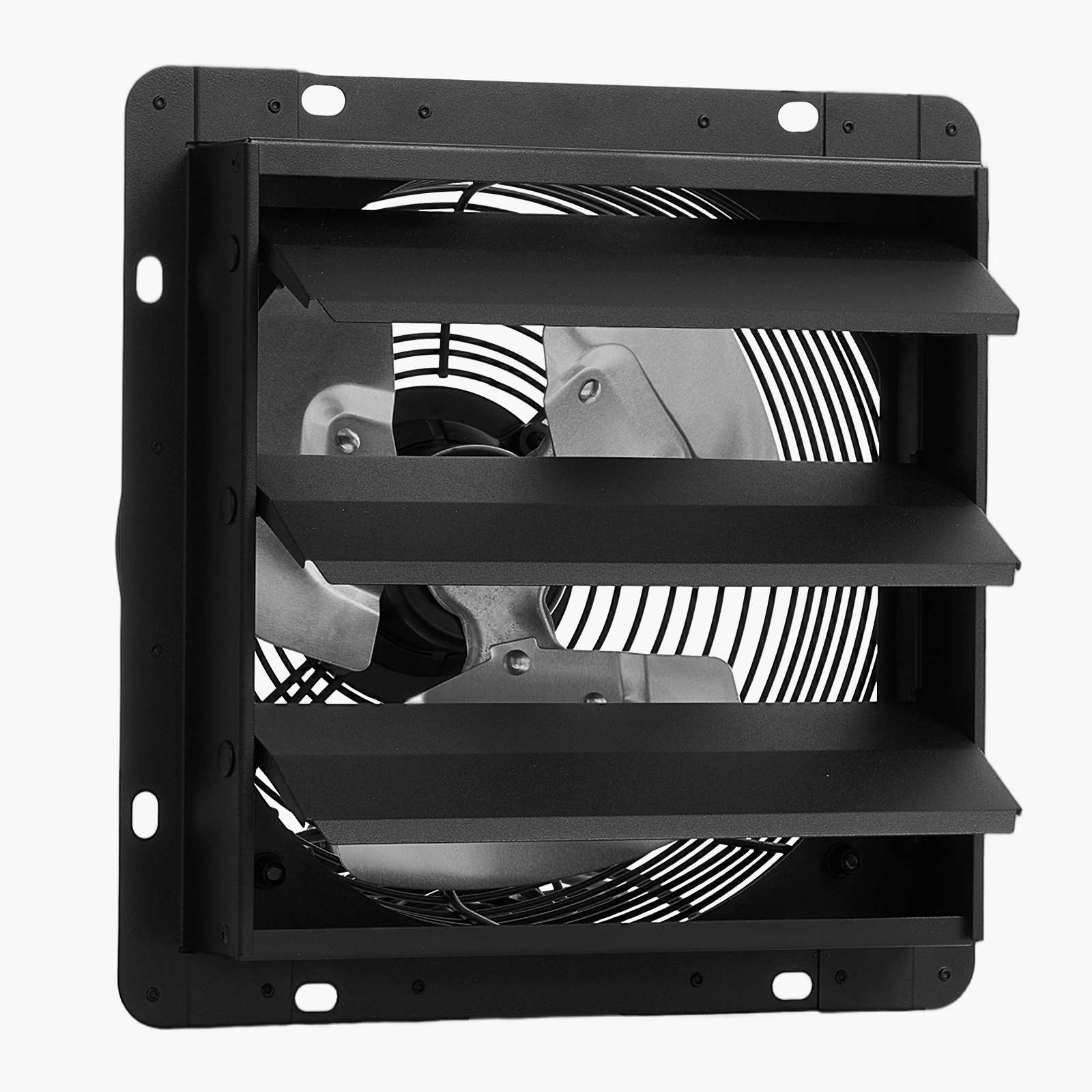 VEVOR 12 inch Shutter Exhaust Fan, Wall Mounted Attic Vent Fan with Smart Programming Variable Speed Temperature Control, 1500 CFM,EC Motor,Timer, for Shed,Garage,Greenhouse Ventilation Cooling,Black