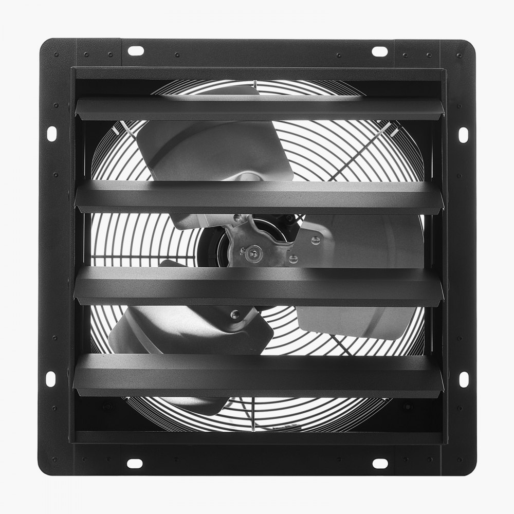 VEVOR 14 inch Shutter Exhaust Fan, Wall Mounted Attic Vent Fan with Smart Programming Variable Speed Temperature Control, 2000 CFM,EC Motor,Timer, for Shed,Garage,Greenhouse Ventilation Cooling,Black