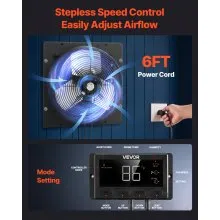 VEVOR 14 in Shutter Exhaust Fan with Smart Programming Controller Wall Mount