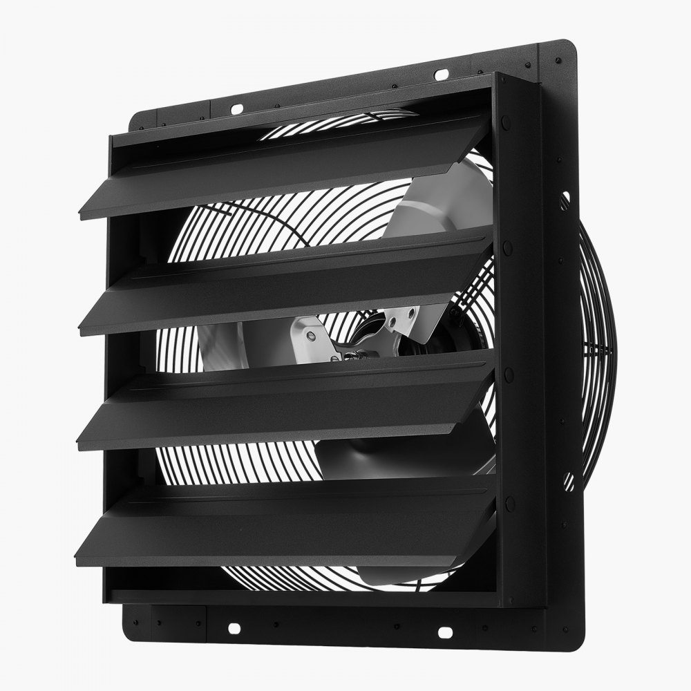 VEVOR 16 inch Shutter Exhaust Fan, Wall Mounted Attic Vent Fan with Smart Programming Variable Speed Temperature Control, 2900 CFM,EC Motor,Timer, for Shed,Garage,Greenhouse Ventilation Cooling,Black