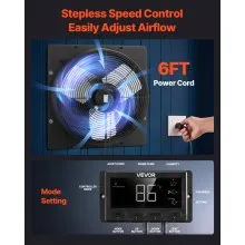 VEVOR 16 in Shutter Exhaust Fan with Smart Programming Controller Wall Mount