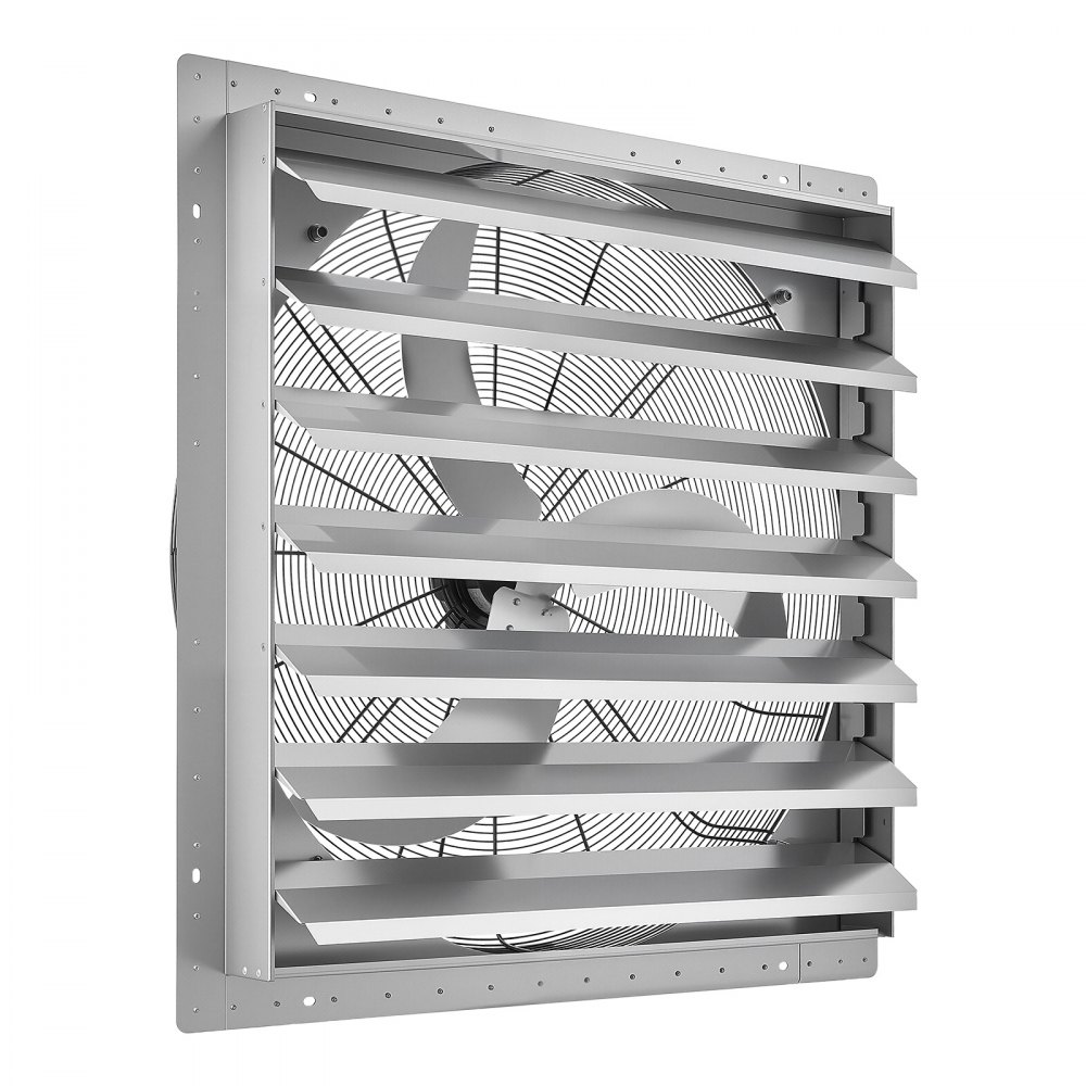 VEVOR 36 Inch Shutter Exhaust Fan Wall Mounted Automatic Louvers Silver, Sturdy Steel Housing, Low Noise, AC Motor, 9761 CFM Ventilation and Cooling for Attic, Garage, Barn, Greenhouse, Workshop