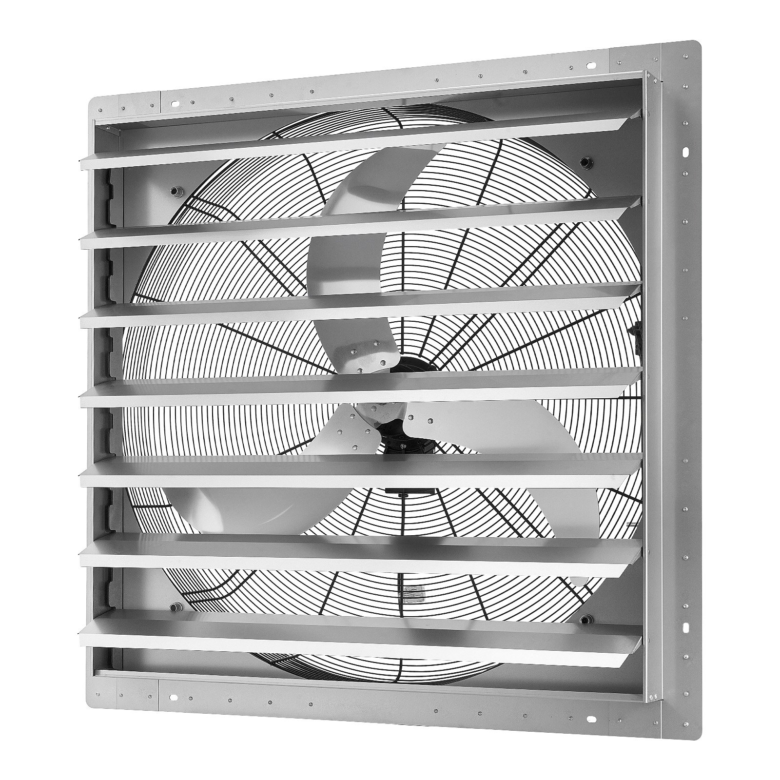 VEVOR 36 Inch Shutter Exhaust Fan Wall Mounted Automatic Louvers Silver, Sturdy Steel Housing, Low Noise, AC Motor, 9761 CFM Ventilation and Cooling for Attic, Garage, Barn, Greenhouse, Workshop