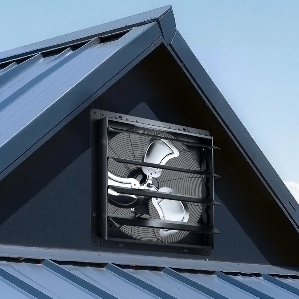 VEVOR 20 in Shutter Exhaust Fan Wall-Mount Automatic Louvers Variable Speed, Sturdy Steel Housing, Low Noise, AC Motor, 4499 CFM Ventilation and Cooling for Attic, Garage, Barn, Greenhouse, Workshop
