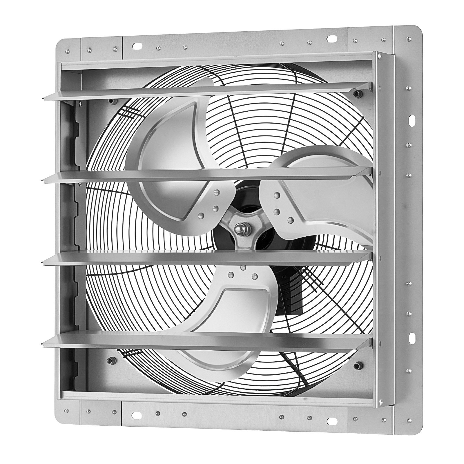 VEVOR 18 Inch Shutter Exhaust Fan Wall Mounted Automatic Louvers Silver, Sturdy Steel Housing, 3051 CFM Low Noise, AC Motor, Ventilation and Cooling for Attic, Garage, Barn, Greenhouse, Workshop