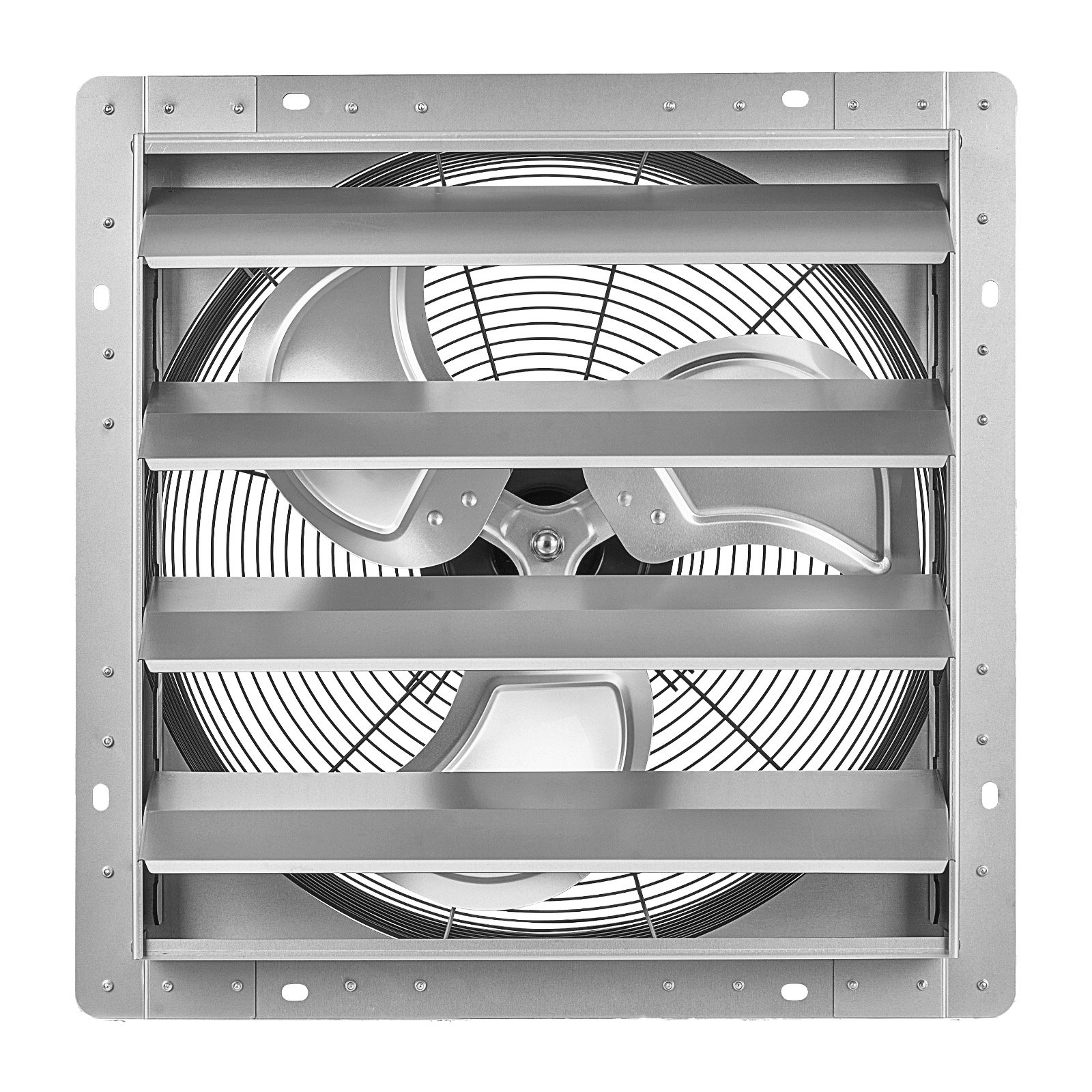 VEVOR 18 Inch Shutter Exhaust Fan Wall Mounted Automatic Louvers Silver, Sturdy Steel Housing, 3051 CFM Low Noise, AC Motor, Ventilation and Cooling for Attic, Garage, Barn, Greenhouse, Workshop