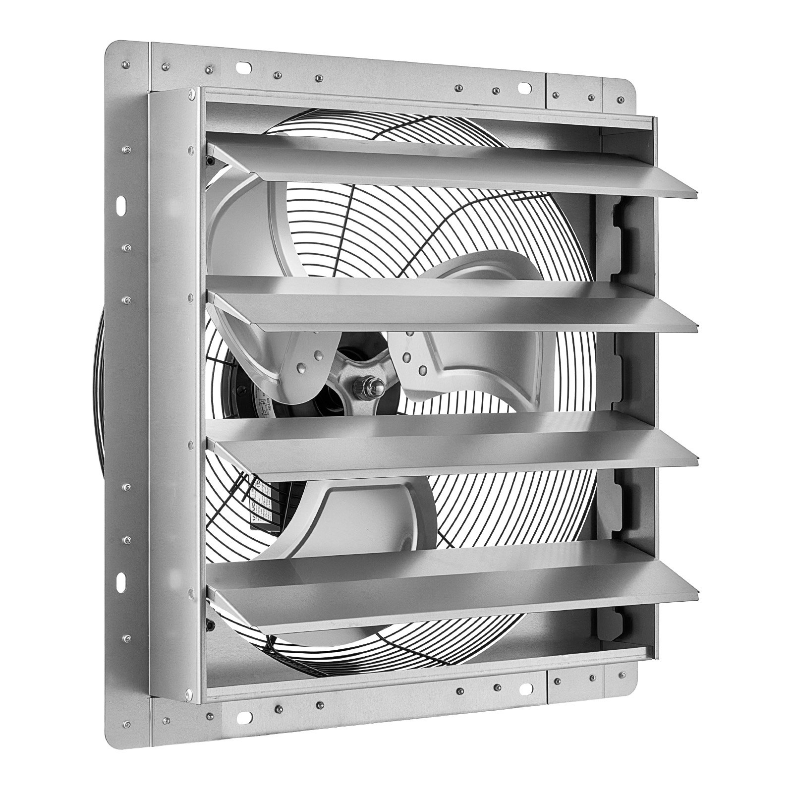 VEVOR 18 Inch Shutter Exhaust Fan Wall Mounted Automatic Louvers Silver, Sturdy Steel Housing, 3051 CFM Low Noise, AC Motor, Ventilation and Cooling for Attic, Garage, Barn, Greenhouse, Workshop