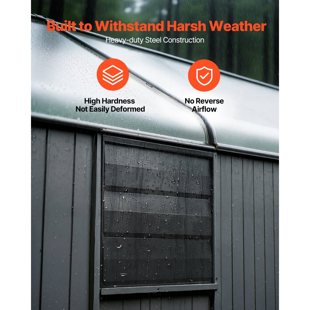 VEVOR 12 in Shutter Exhaust Fan Wall-Mount Automatic Louvers Variable Speed, Sturdy Steel Housing, Low Noise, AC Motor, 1347 CFM Ventilation and Cooling for Attic, Garage, Barn, Greenhouse, Workshop