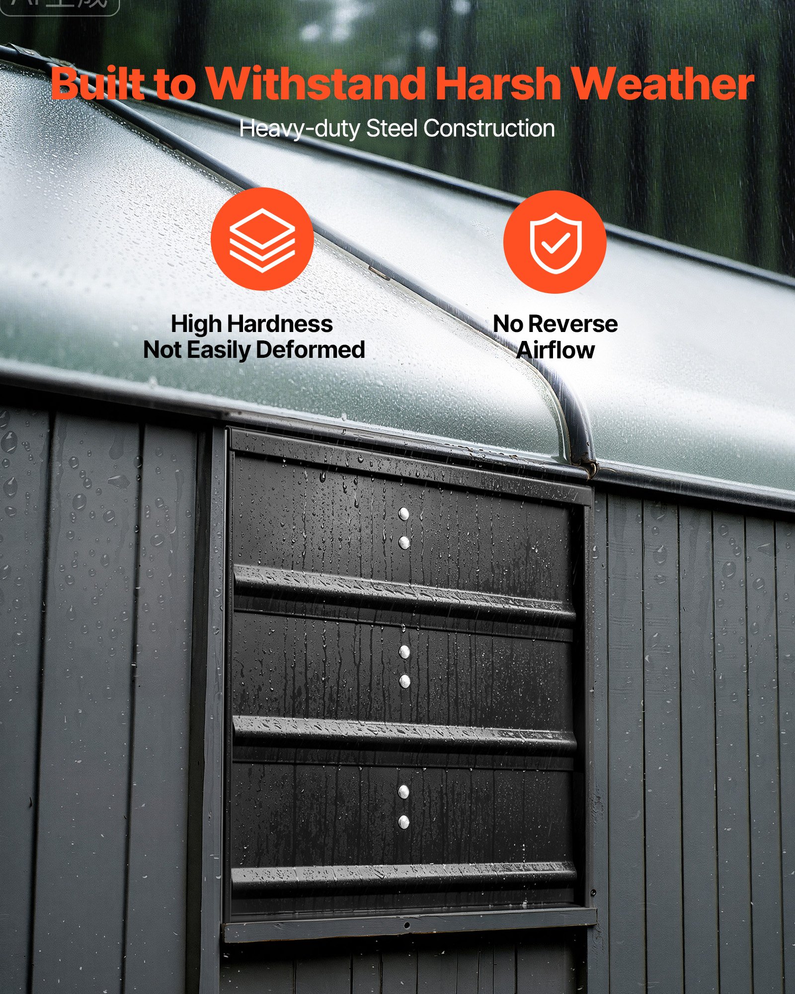 VEVOR 12 inch Shutter Exhaust Fan Wall-Mount Variable Speed Temperature, Automatic Louvers Sturdy Steel Housing, Low Noise, Ventilation and Cooling for Attic, Garage, Barn, Greenhouse, Workshop