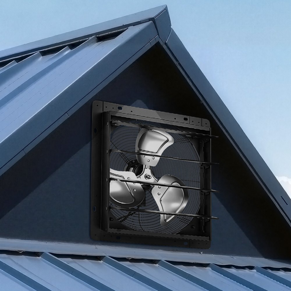 VEVOR 14 in Shutter Exhaust Fan Wall-Mount Automatic Louvers Variable Speed, Sturdy Steel Housing, Low Noise, AC Motor, 1802 CFM Ventilation and Cooling for Attic, Garage, Barn, Greenhouse, Workshop