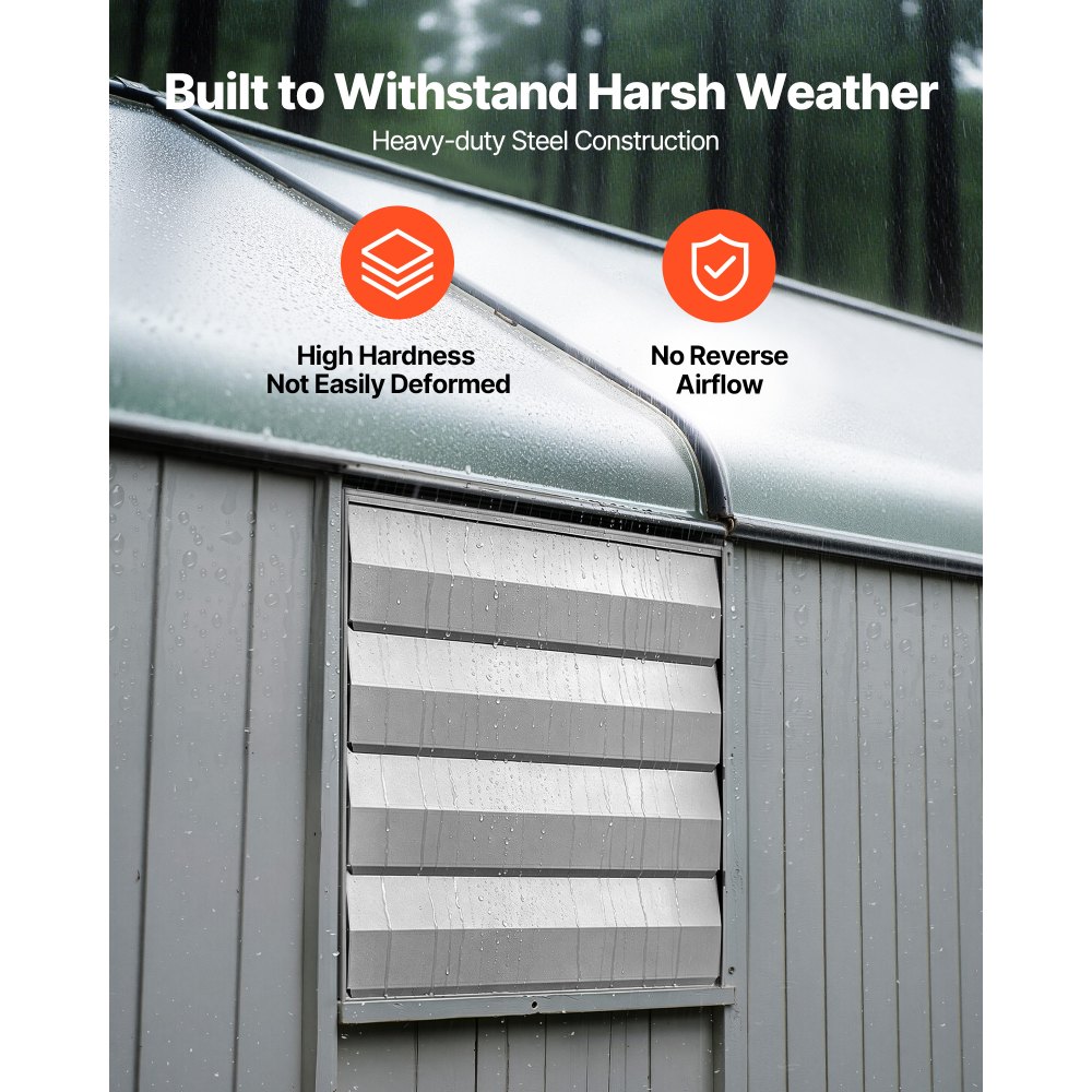 VEVOR 20 Inch Shutter Exhaust Fan Wall Mounted Automatic Louvers Silver, Sturdy Steel Housing, Low Noise, AC Motor, 4499 CFM Ventilation and Cooling for Attic, Garage, Barn, Greenhouse, Workshop