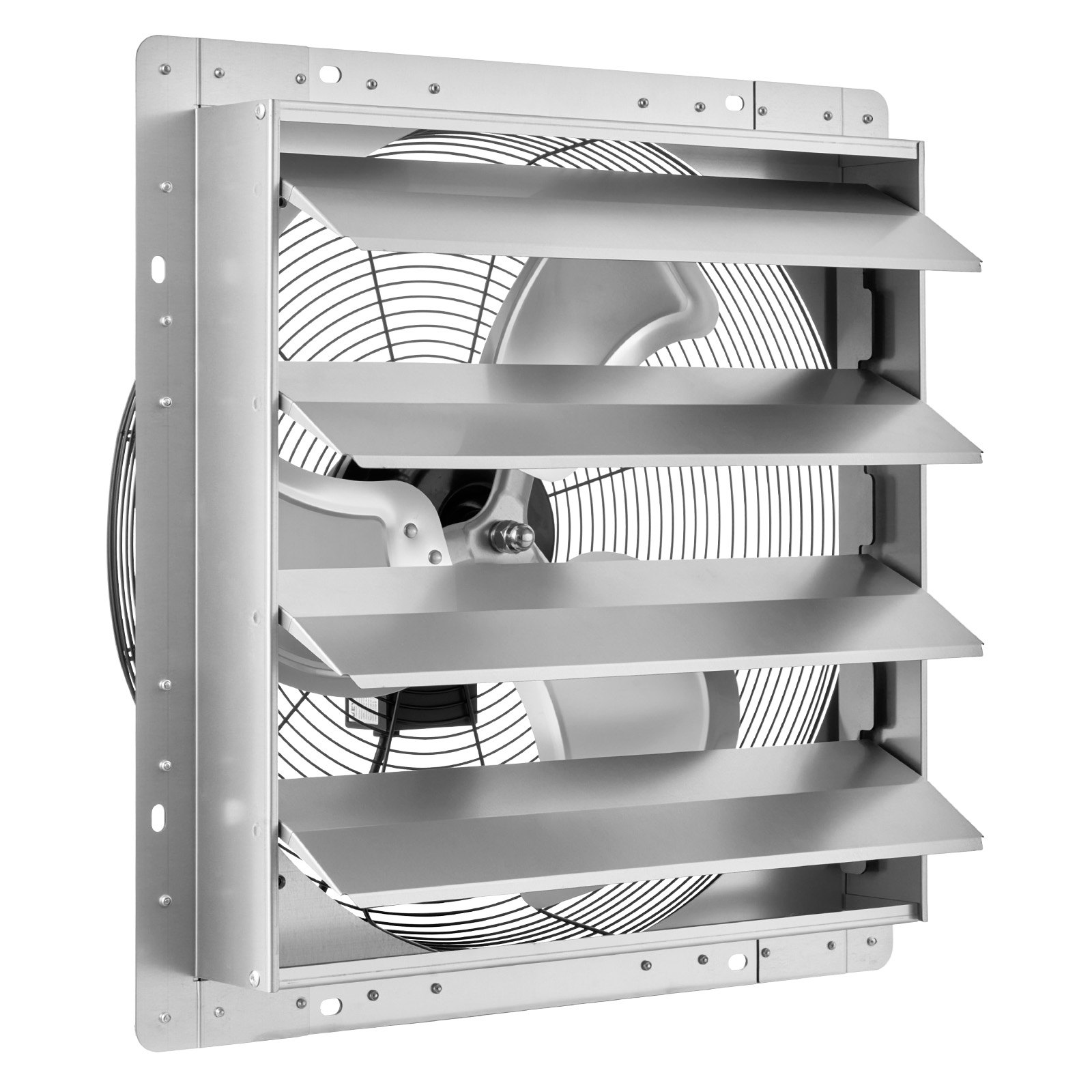 VEVOR 20 Inch Shutter Exhaust Fan Wall Mounted Automatic Louvers Silver, Sturdy Steel Housing, Low Noise, AC Motor, 4499 CFM Ventilation and Cooling for Attic, Garage, Barn, Greenhouse, Workshop
