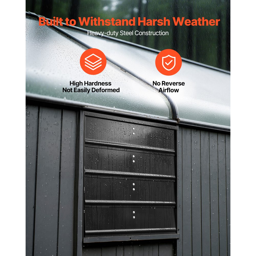 VEVOR 18 inch Shutter Exhaust Fan Wall-Mount Variable Speed Temperature, Automatic Louvers Sturdy Steel Housing, Low Noise, Ventilation and Cooling for Attic, Garage, Barn, Greenhouse, Workshop