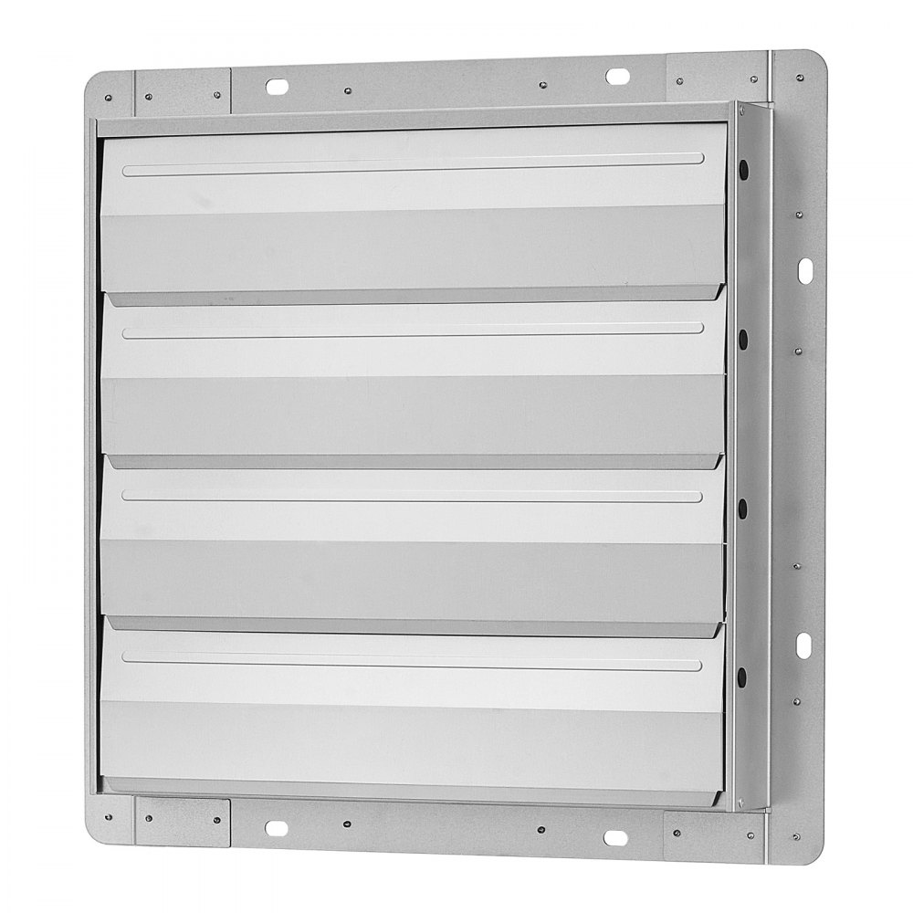 VEVOR 16 Inch Shutter Exhaust Fan Wall Mounted Automatic Louvers Silver, Sturdy Steel Housing, 2438 CFM Low Noise, AC Motor, Ventilation and Cooling for Attic, Garage, Barn, Greenhouse, Workshop