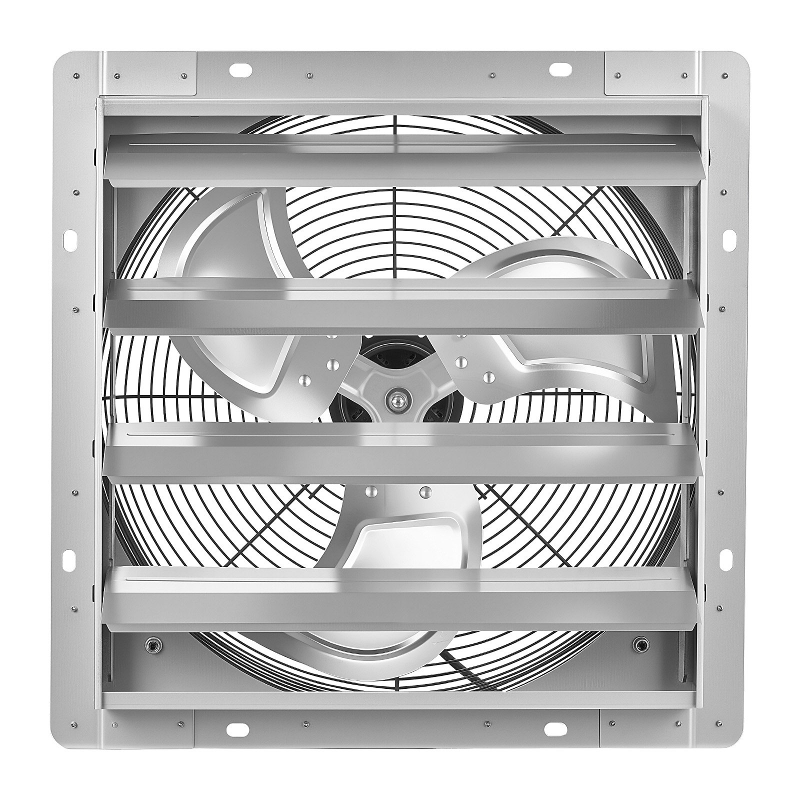 VEVOR 16 Inch Shutter Exhaust Fan Wall Mounted Automatic Louvers Silver, Sturdy Steel Housing, 2438 CFM Low Noise, AC Motor, Ventilation and Cooling for Attic, Garage, Barn, Greenhouse, Workshop