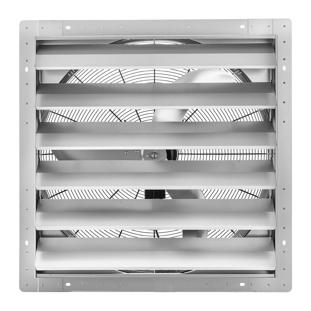 VEVOR 30 Inch Shutter Exhaust Fan Wall Mounted Automatic Louvers Silver, Sturdy Steel Housing, Low Noise, AC Motor, 8099 CFM Ventilation and Cooling for Attic, Garage, Barn, Greenhouse, Workshop