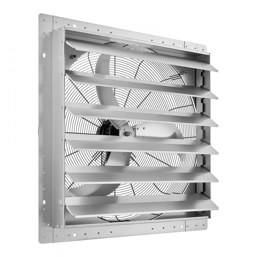 VEVOR 30 Inch Shutter Exhaust Fan Wall Mounted Automatic Louvers Silver, Sturdy Steel Housing, Low Noise, AC Motor, 8099 CFM Ventilation and Cooling for Attic, Garage, Barn, Greenhouse, Workshop