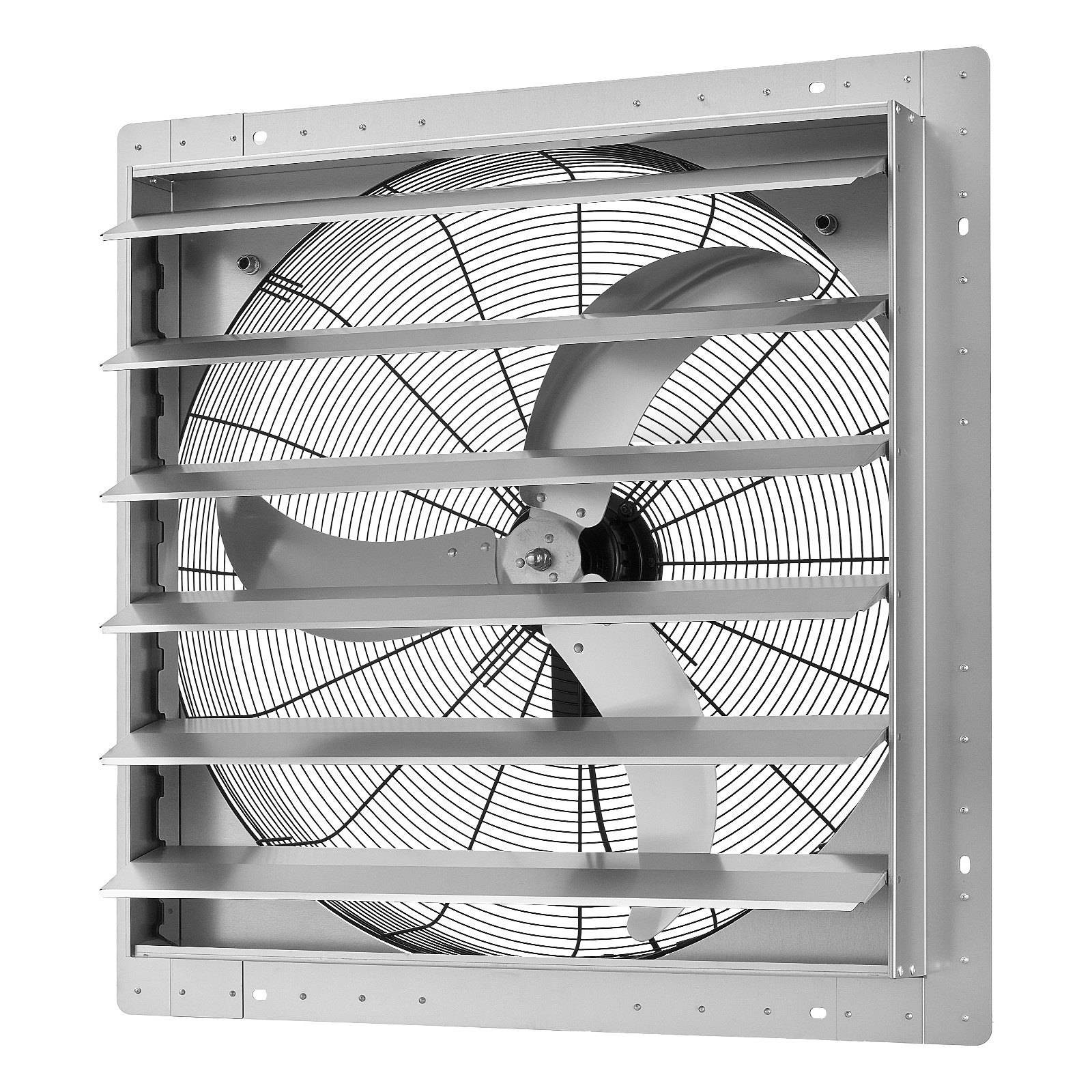 VEVOR 30 Inch Shutter Exhaust Fan Wall Mounted Automatic Louvers Silver, Sturdy Steel Housing, Low Noise, AC Motor, 8099 CFM Ventilation and Cooling for Attic, Garage, Barn, Greenhouse, Workshop