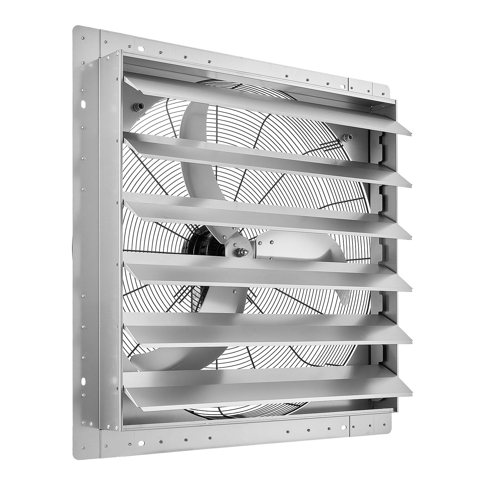 VEVOR 30 Inch Shutter Exhaust Fan Wall Mounted Automatic Louvers Silver, Sturdy Steel Housing, Low Noise, AC Motor, 8099 CFM Ventilation and Cooling for Attic, Garage, Barn, Greenhouse, Workshop
