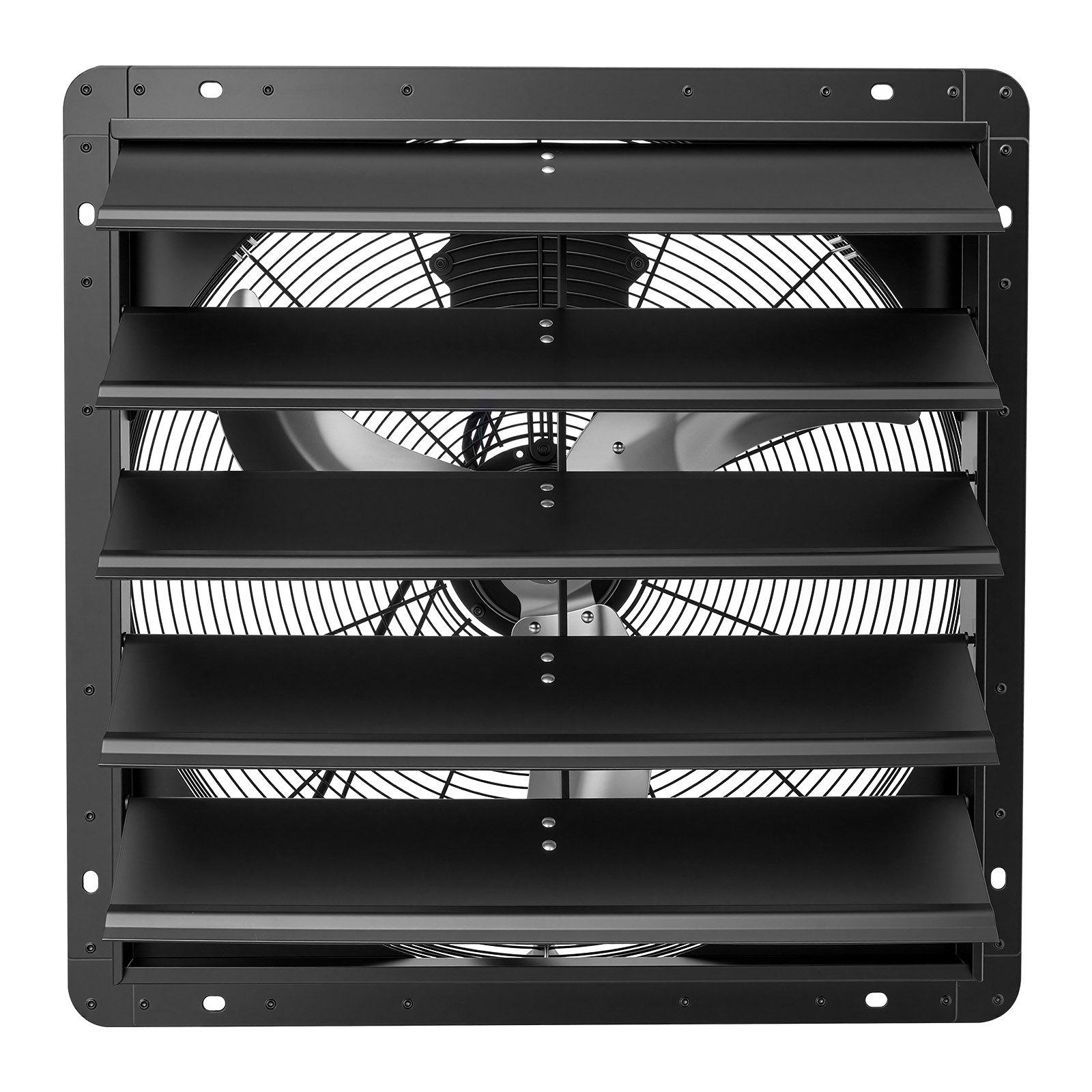 VEVOR 24 Inch Shutter Exhaust Fan Wall Mounted Automatic Louvers EC Motor, Steel Housing, Temperature & Humidity Controller, Ventilation & Cooling for Attic, Garage, Barn, Greenhouse, Workshop, Black