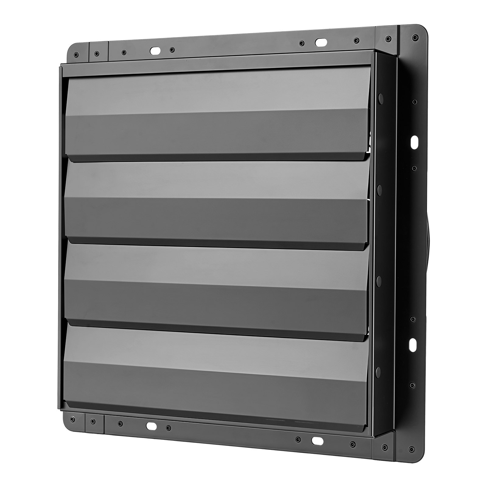 VEVOR 16 Inch Shutter Exhaust Fan Wall Mounted Automatic Louvers EC Motor, Steel Housing, Temperature & Humidity Controller, Ventilation & Cooling for Attic, Garage, Barn, Greenhouse, Workshop, Black