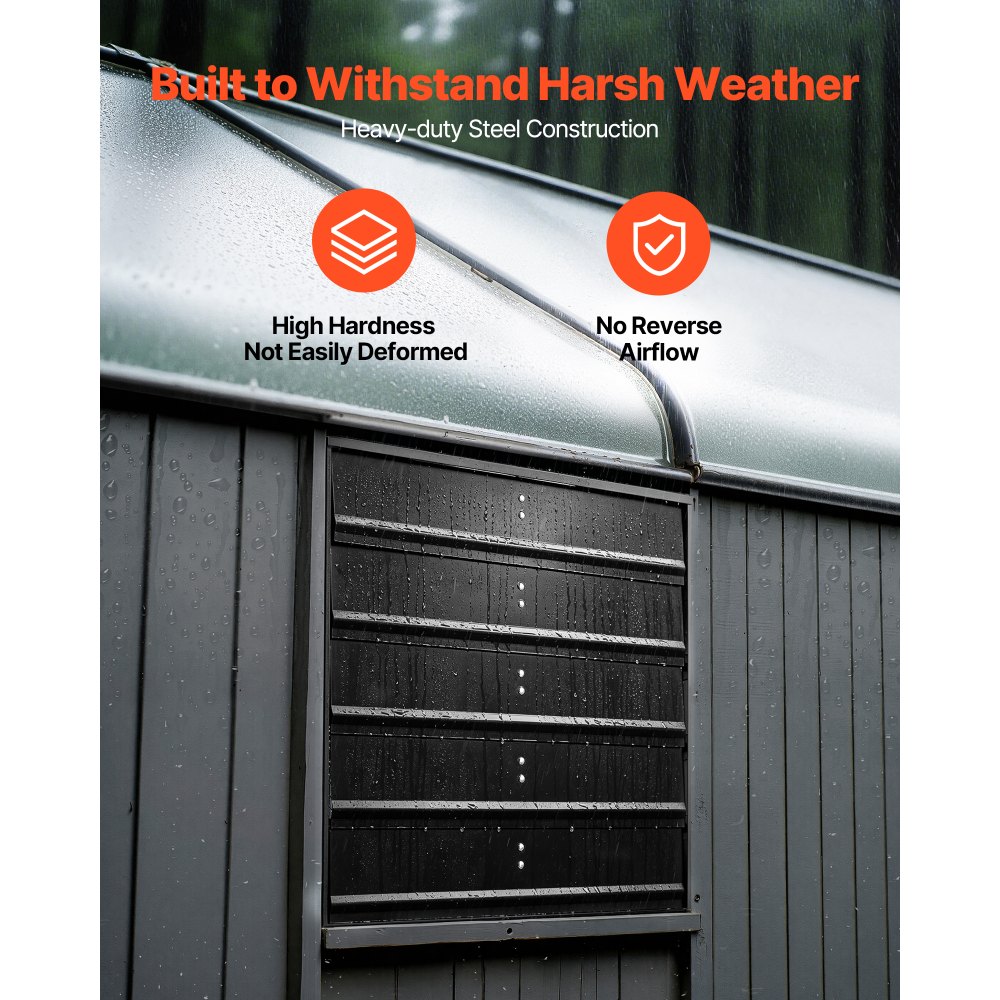 VEVOR 20 Inch Shutter Exhaust Fan Wall Mounted Automatic Louvers EC Motor, Steel Housing, Temperature & Humidity Controller, Ventilation & Cooling for Attic, Garage, Barn, Greenhouse, Workshop, Black