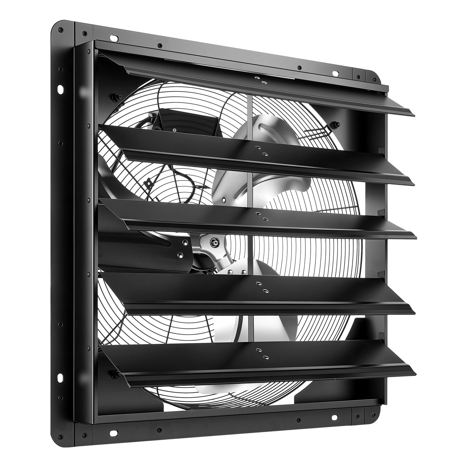 VEVOR 20 Inch Shutter Exhaust Fan Wall Mounted Automatic Louvers EC Motor, Steel Housing, Temperature & Humidity Controller, Ventilation & Cooling for Attic, Garage, Barn, Greenhouse, Workshop, Black