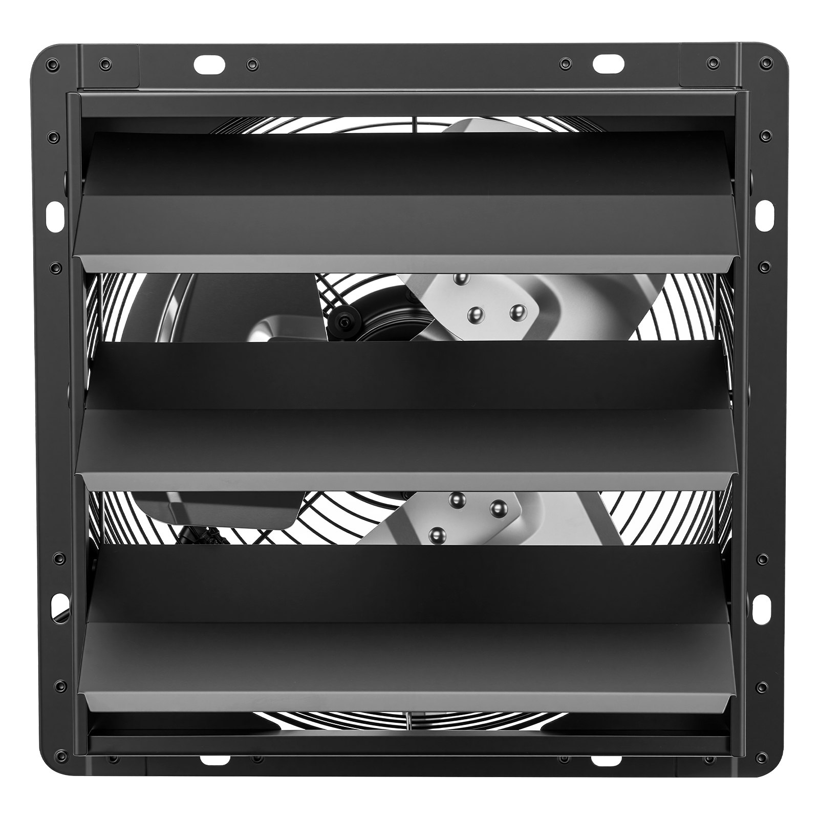 VEVOR 12 Inch Shutter Exhaust Fan Wall Mounted Automatic Louvers EC Motor, Steel Housing, Temperature & Humidity Controller, Ventilation & Cooling for Attic, Garage, Barn, Greenhouse, Workshop, Black