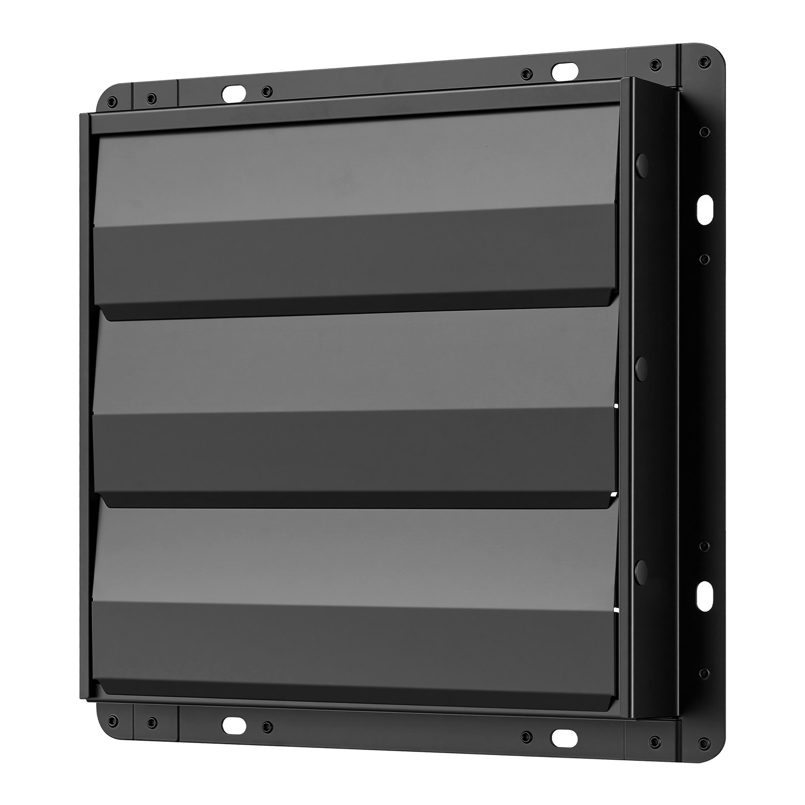 VEVOR 12 Inch Shutter Exhaust Fan Wall Mounted Automatic Louvers EC Motor, Steel Housing, Temperature & Humidity Controller, Ventilation & Cooling for Attic, Garage, Barn, Greenhouse, Workshop, Black